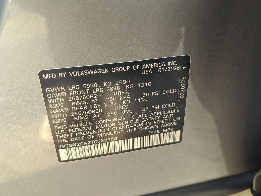 2026 Volkswagen Atlas 2.0T SEL