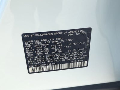 2026 Volkswagen Atlas 2.0T SE w/Technology