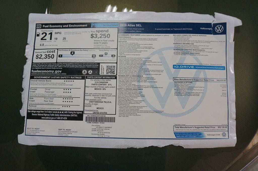 2026 Volkswagen Atlas 2.0T SEL