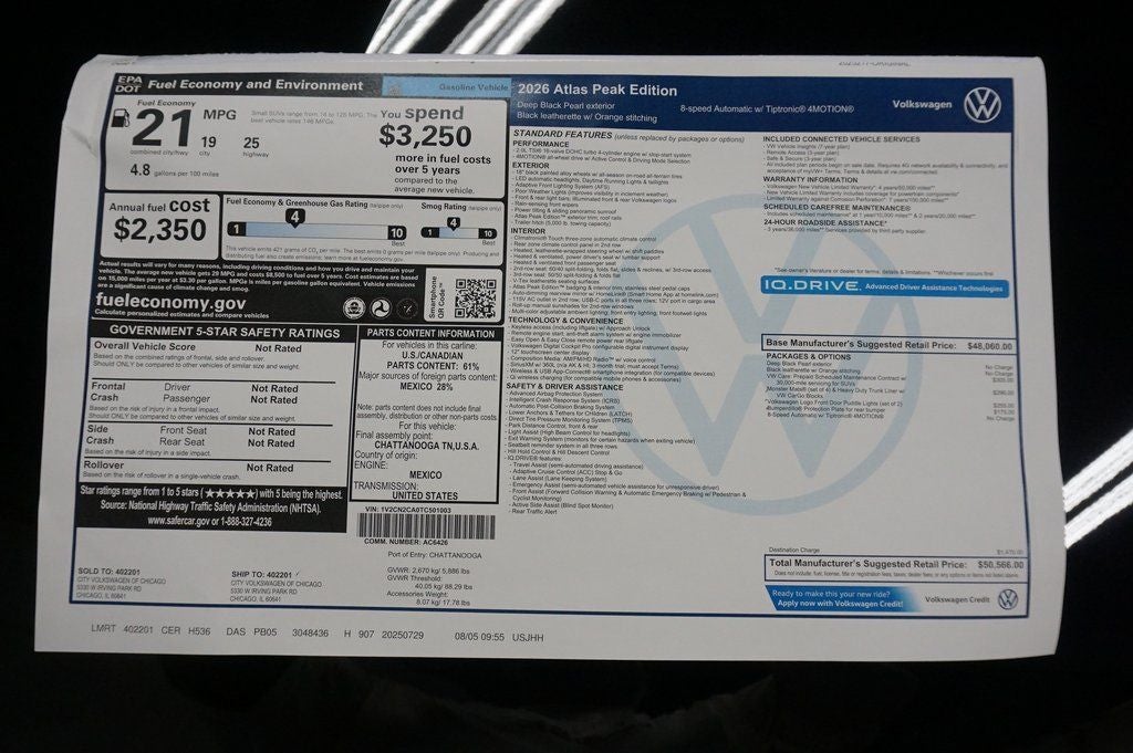 2026 Volkswagen Atlas 2.0T Peak Edition