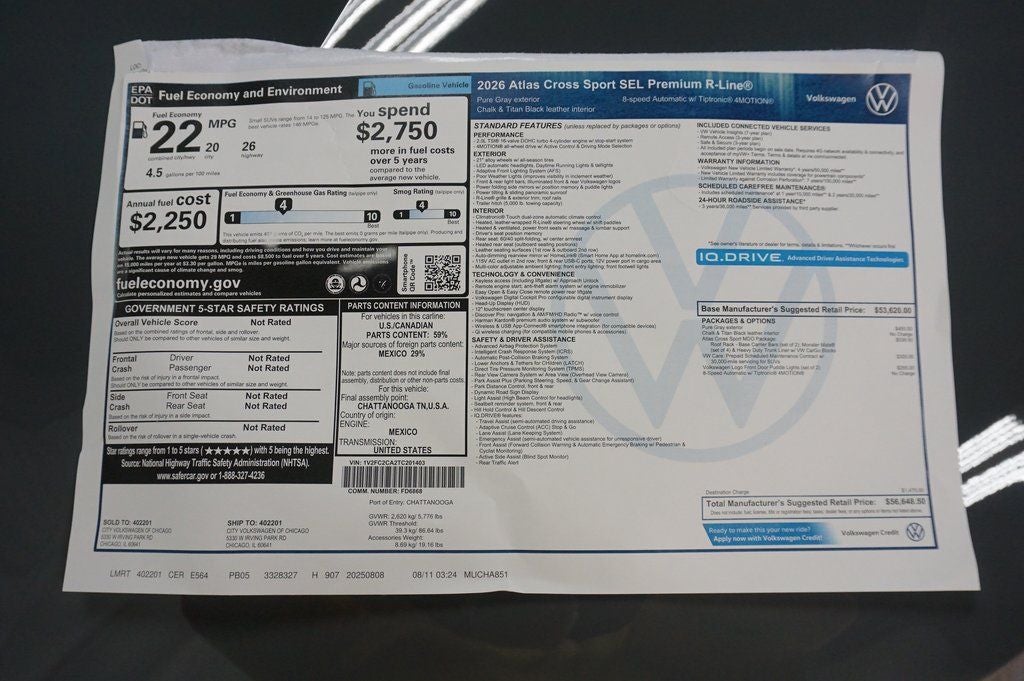 2026 Volkswagen Atlas Cross Sport 2.0T SEL Premium R-Line