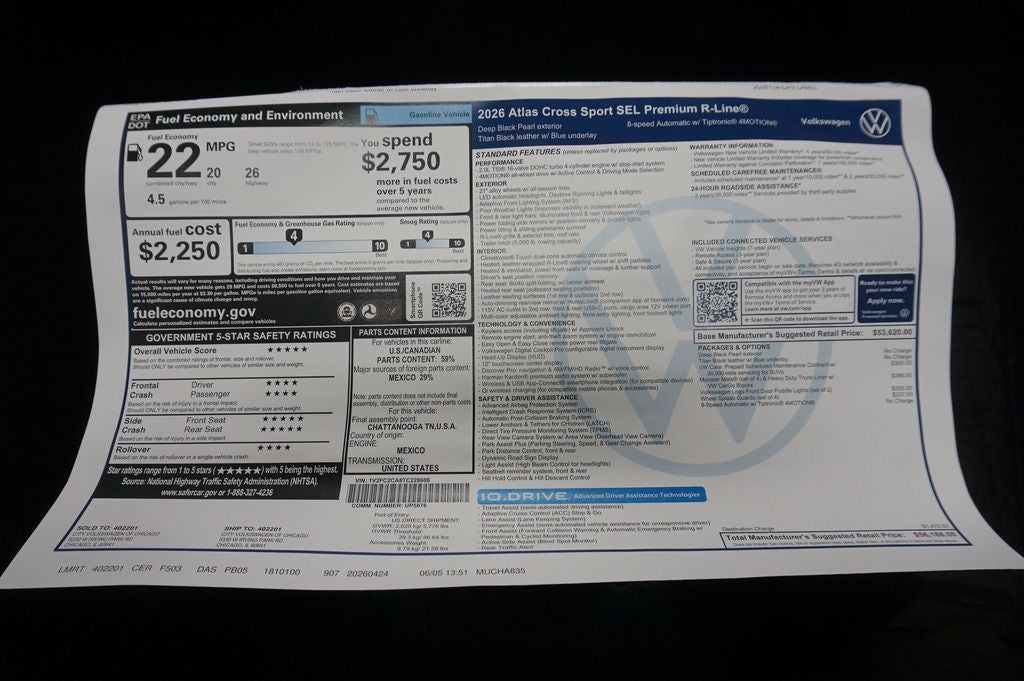 2026 Volkswagen Atlas Cross Sport 2.0T SEL Premium R-Line