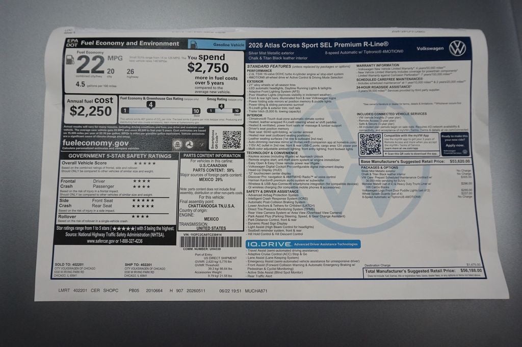 2026 Volkswagen Atlas Cross Sport 2.0T SEL Premium R-Line