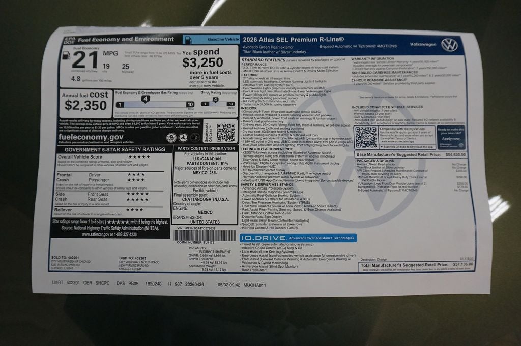 2026 Volkswagen Atlas 2.0T SEL Premium R-Line