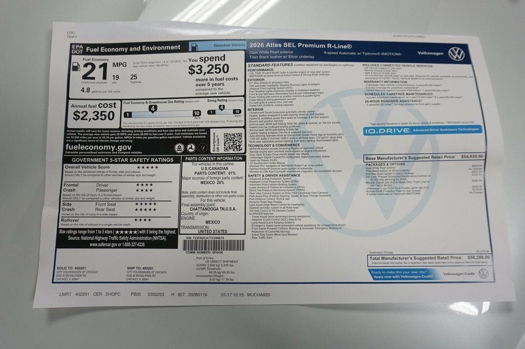 2026 Volkswagen Atlas 2.0T SEL Premium R-Line