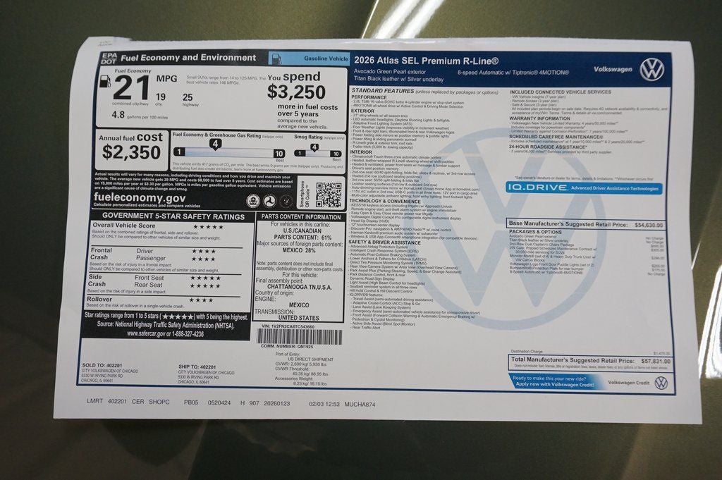 2026 Volkswagen Atlas 2.0T SEL Premium R-Line