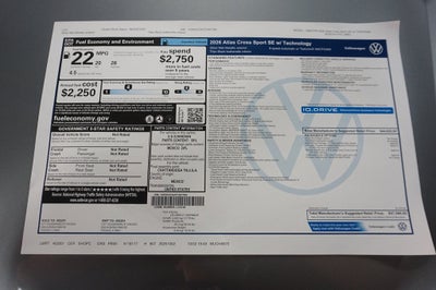 2026 Volkswagen Atlas Cross Sport 2.0T SE w/Technology