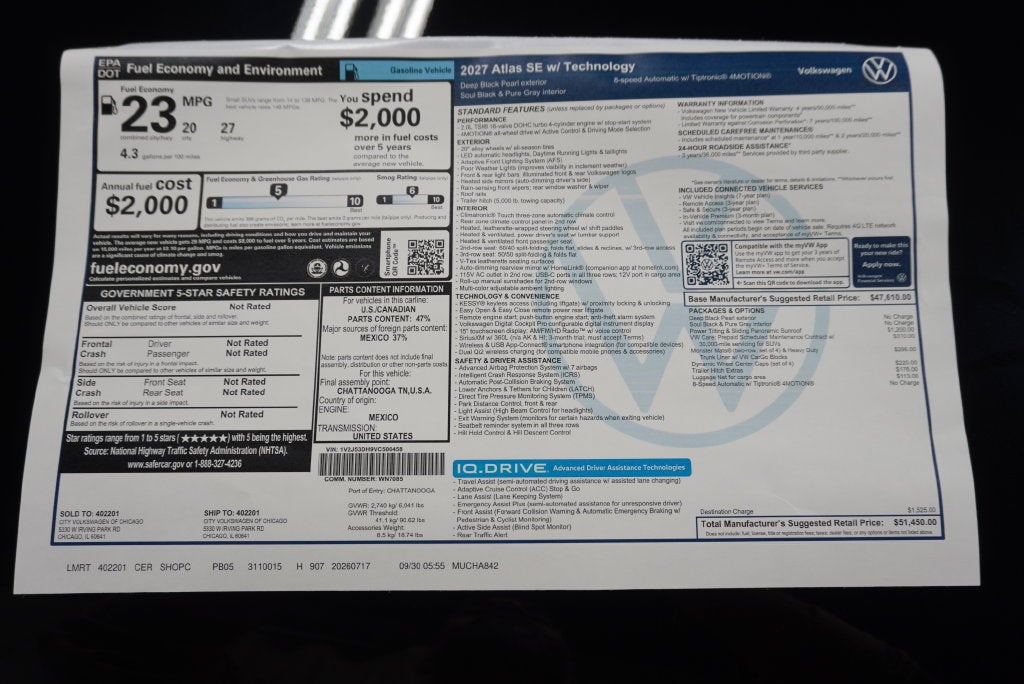 2027 Volkswagen Atlas SE w/Technology