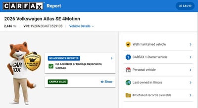 2026 Volkswagen Atlas 2.0T SE w/Technology