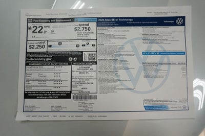 2026 Volkswagen Atlas 2.0T SE w/Technology