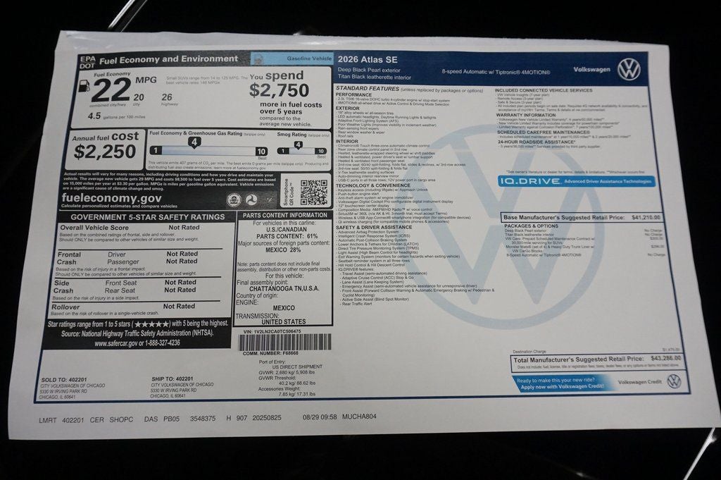 2026 Volkswagen Atlas 2.0T SE