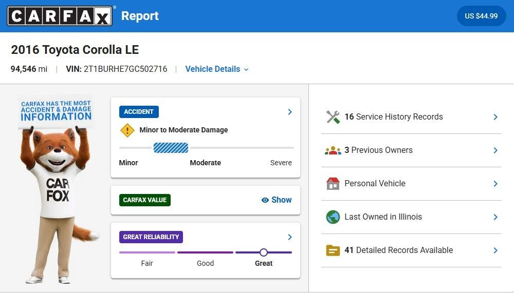 2016 Toyota Corolla LE