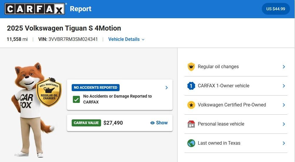 2025 Volkswagen Tiguan 2.0T S