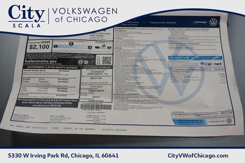 2025 Volkswagen Tiguan 2.0T S