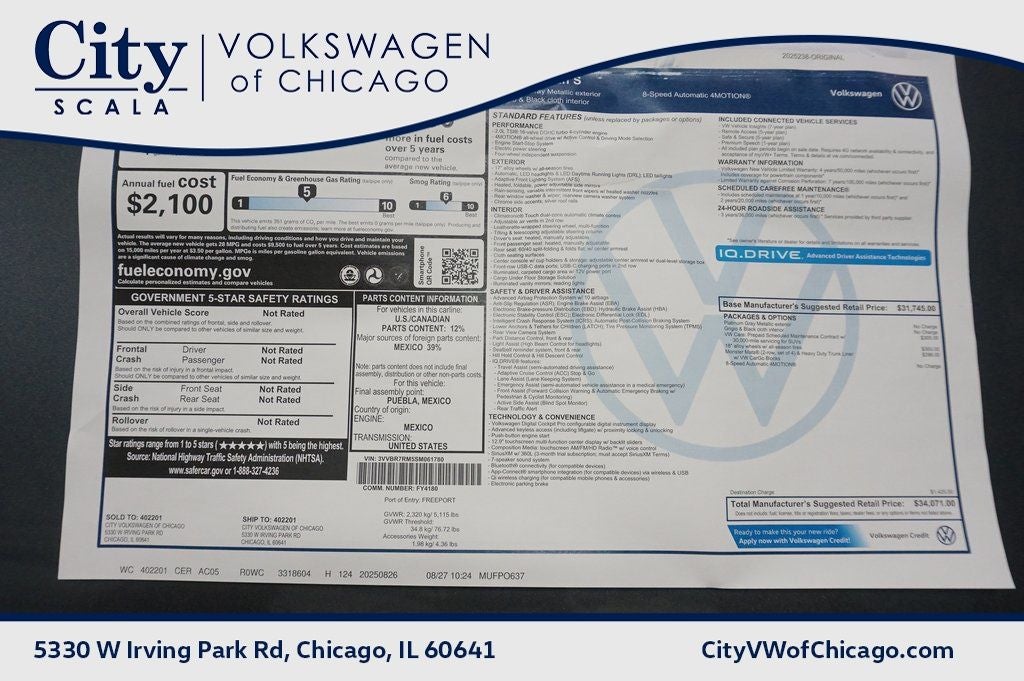 2025 Volkswagen Tiguan 2.0T S