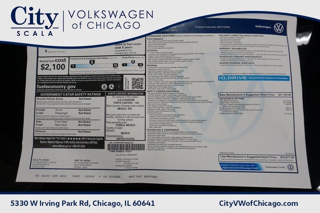 2025 Volkswagen Tiguan 2.0T S