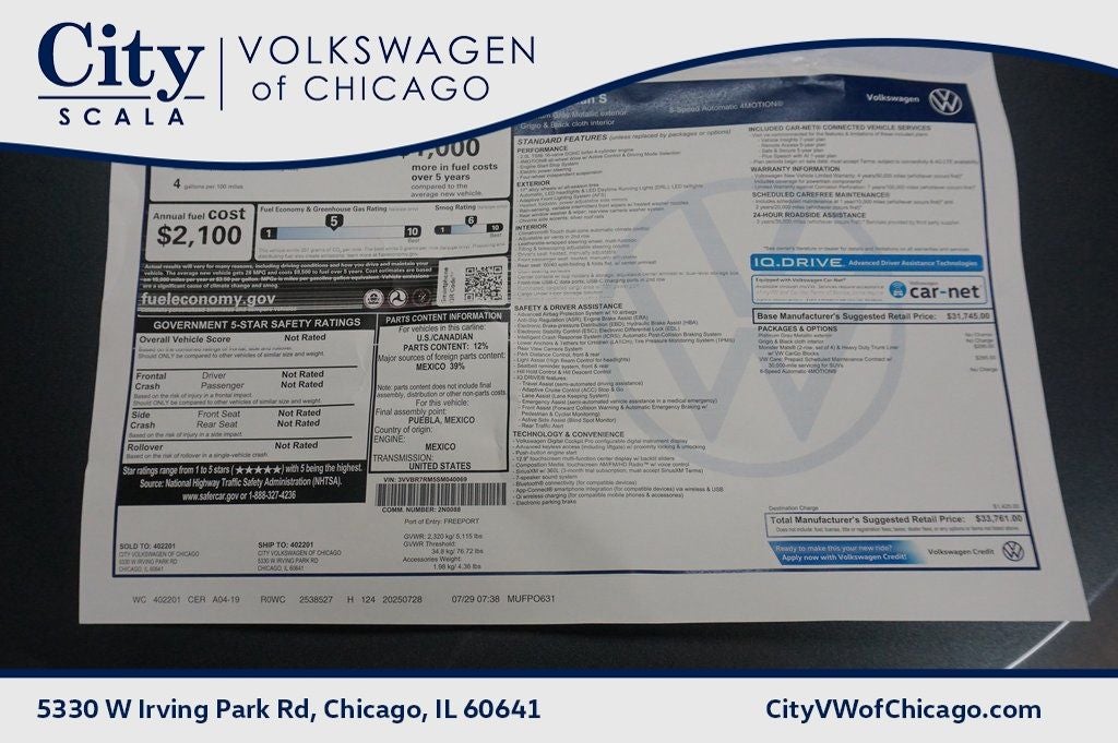 2025 Volkswagen Tiguan 2.0T S