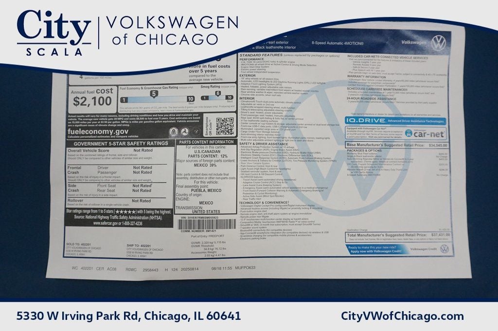 2025 Volkswagen Tiguan 2.0T SE