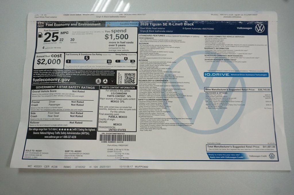 2026 Volkswagen Tiguan 2.0T SE R-Line Black