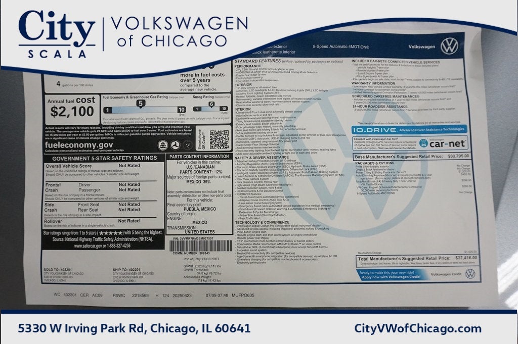 2025 Volkswagen Tiguan 2.0T SE