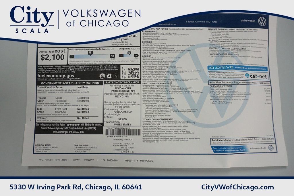 2025 Volkswagen Tiguan 2.0T SE