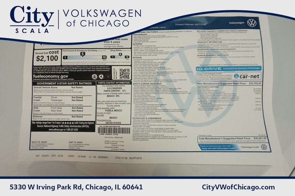 2025 Volkswagen Tiguan 2.0T SE