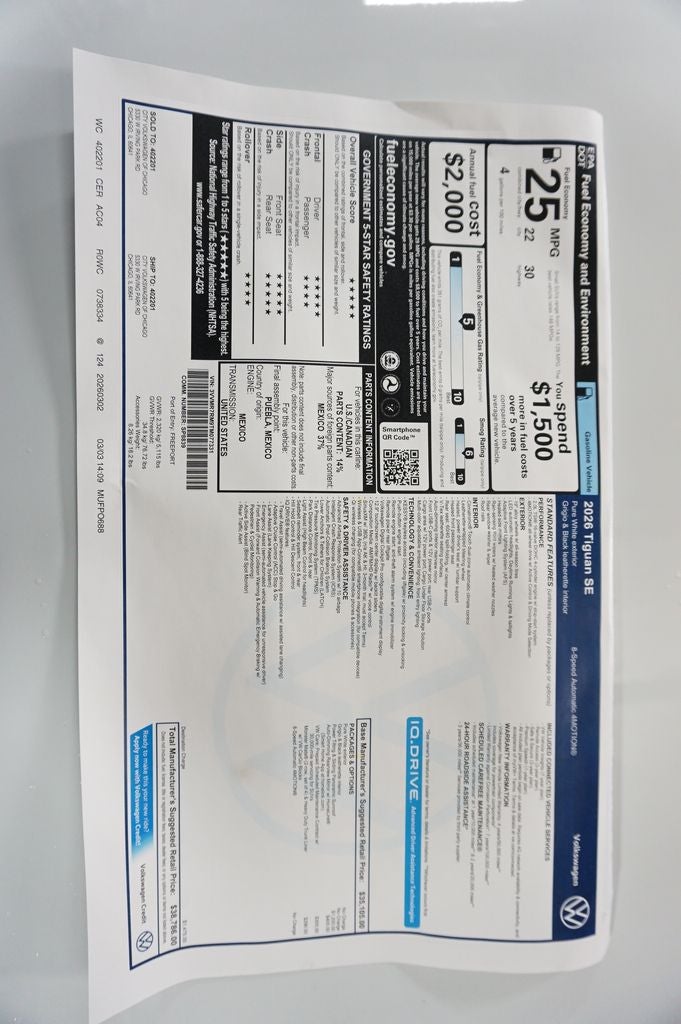 2026 Volkswagen Tiguan 2.0T SE