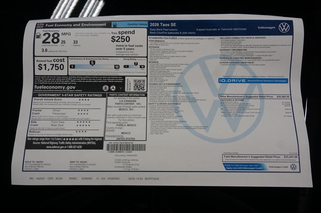 2026 Volkswagen Taos 1.5T SE