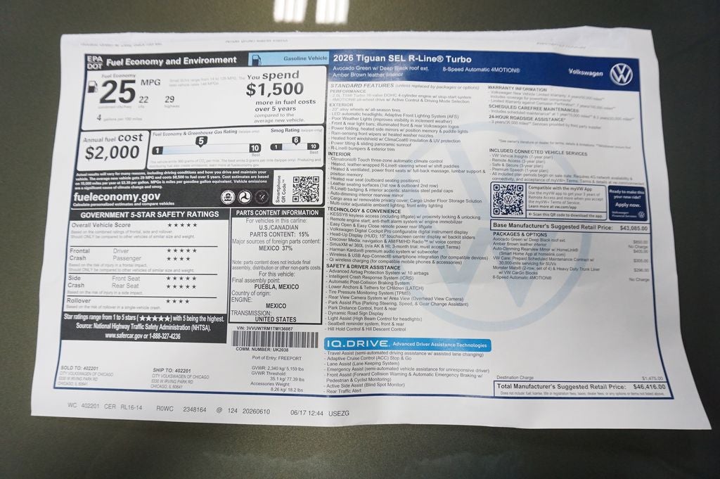 2026 Volkswagen Tiguan 2.0T SEL R-Line Turbo