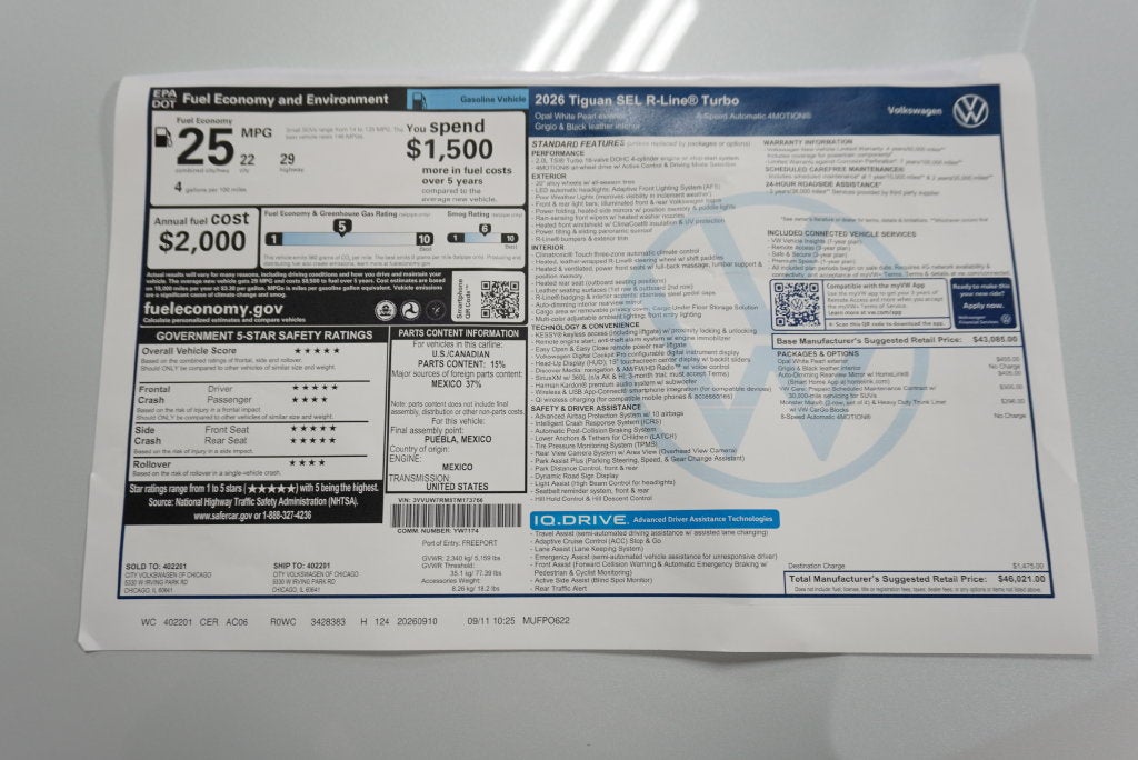 2026 Volkswagen Tiguan SEL R-Line Turbo