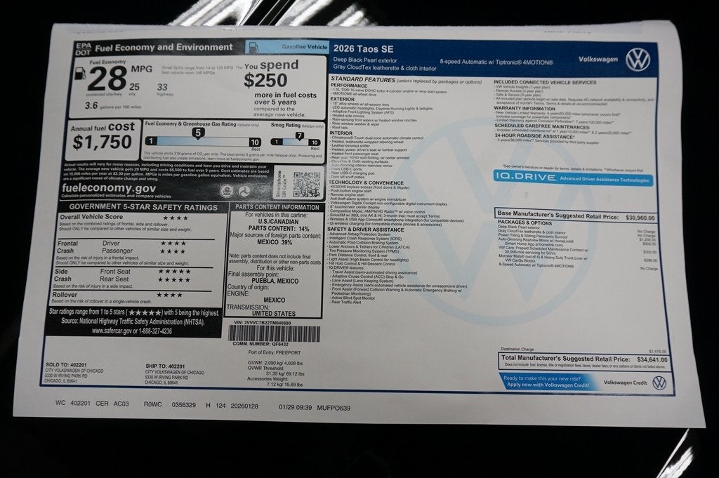2026 Volkswagen Taos 1.5T SE