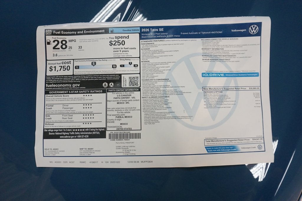 2026 Volkswagen Taos 1.5T SE
