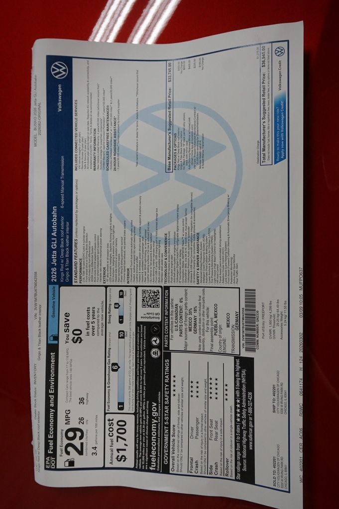 2026 Volkswagen Jetta GLI 2.0T Autobahn