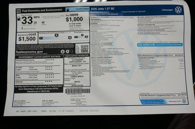 2026 Volkswagen Jetta 1.5T SE