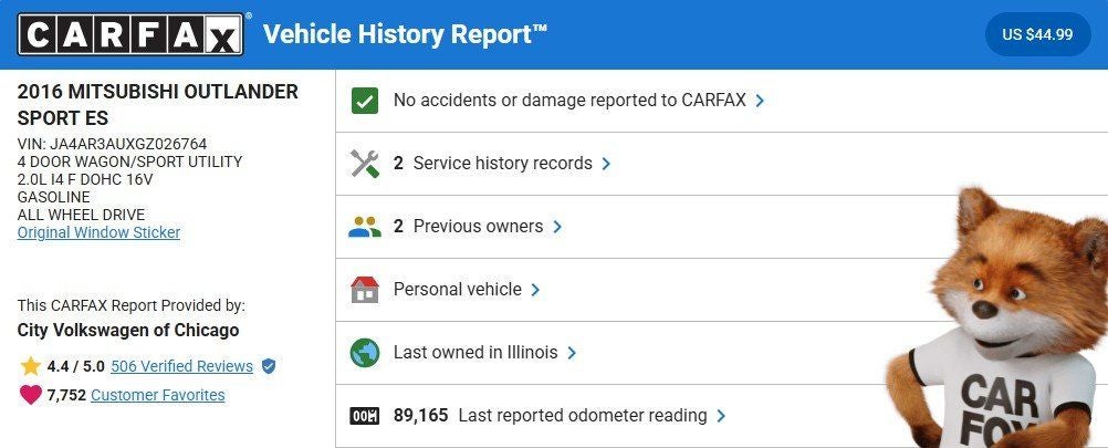 2016 Mitsubishi Outlander Sport 2.0 ES