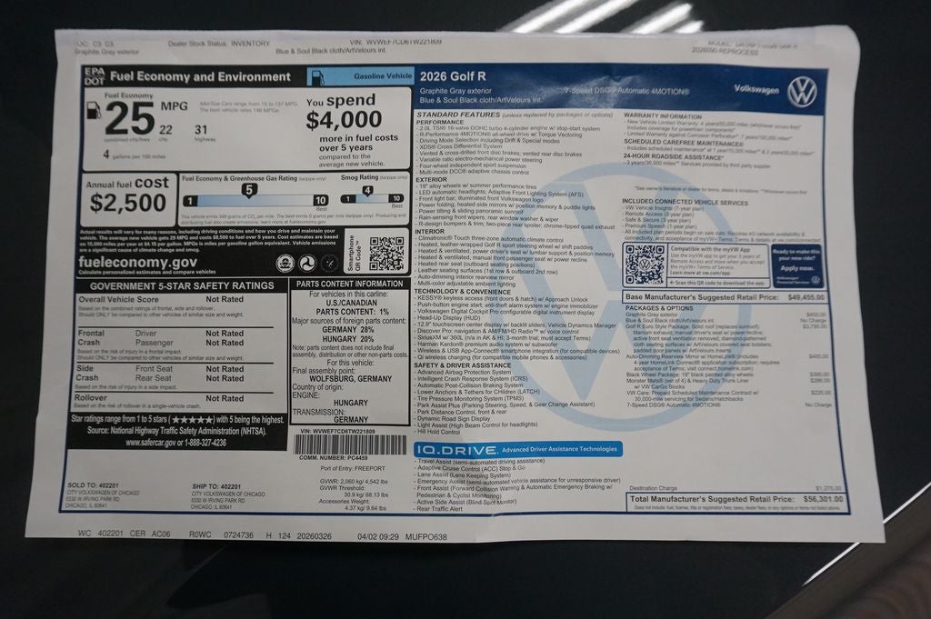 2026 Volkswagen Golf R 2.0T