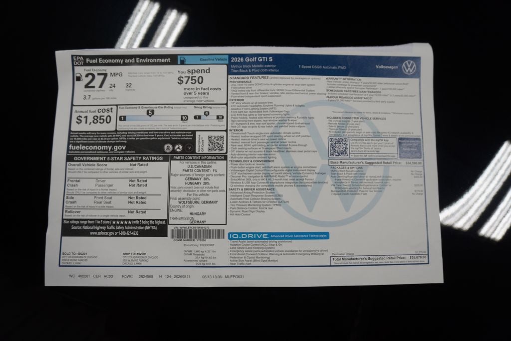 2026 Volkswagen Golf GTI S