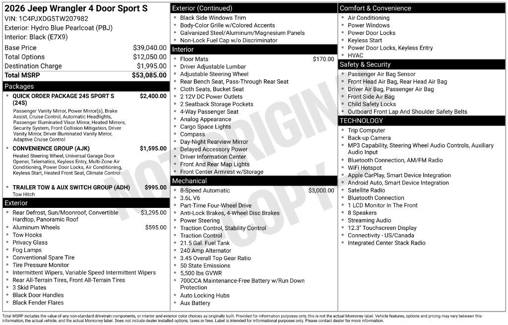 2026 Jeep Wrangler Sport S