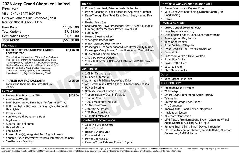 2026 Jeep Grand Cherokee Limited Reserve