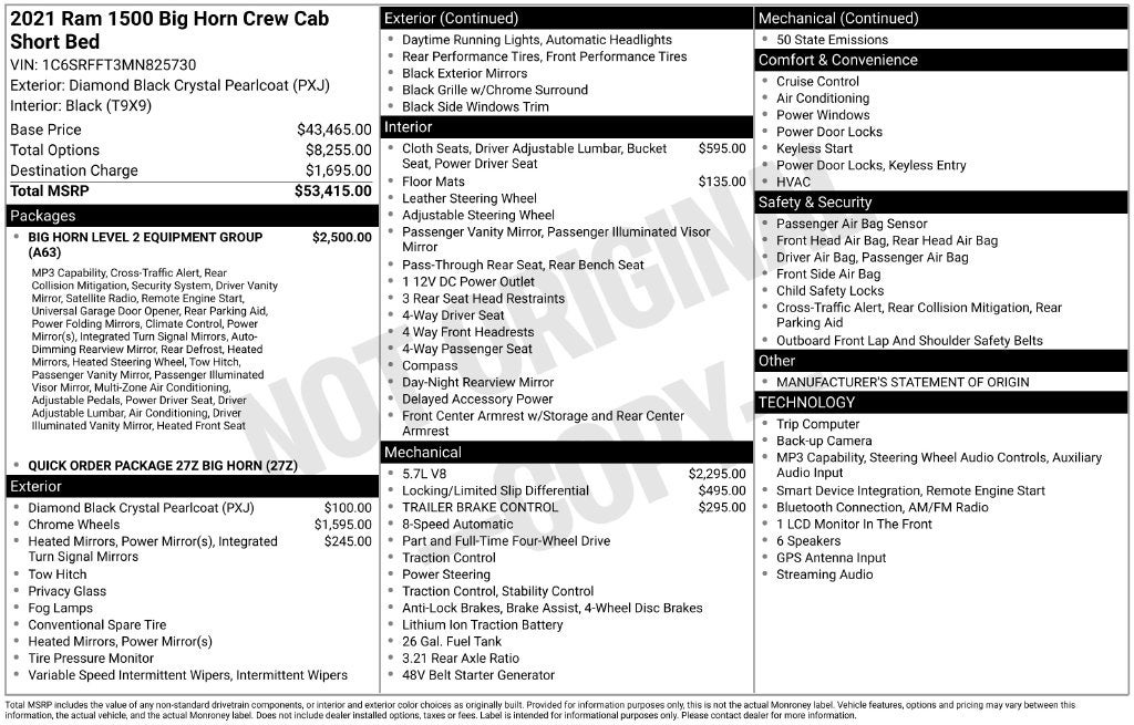 2021 RAM 1500 Big Horn/Lone Star