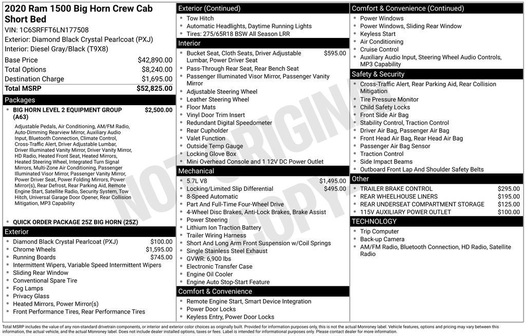 2020 RAM 1500 Big Horn/Lone Star