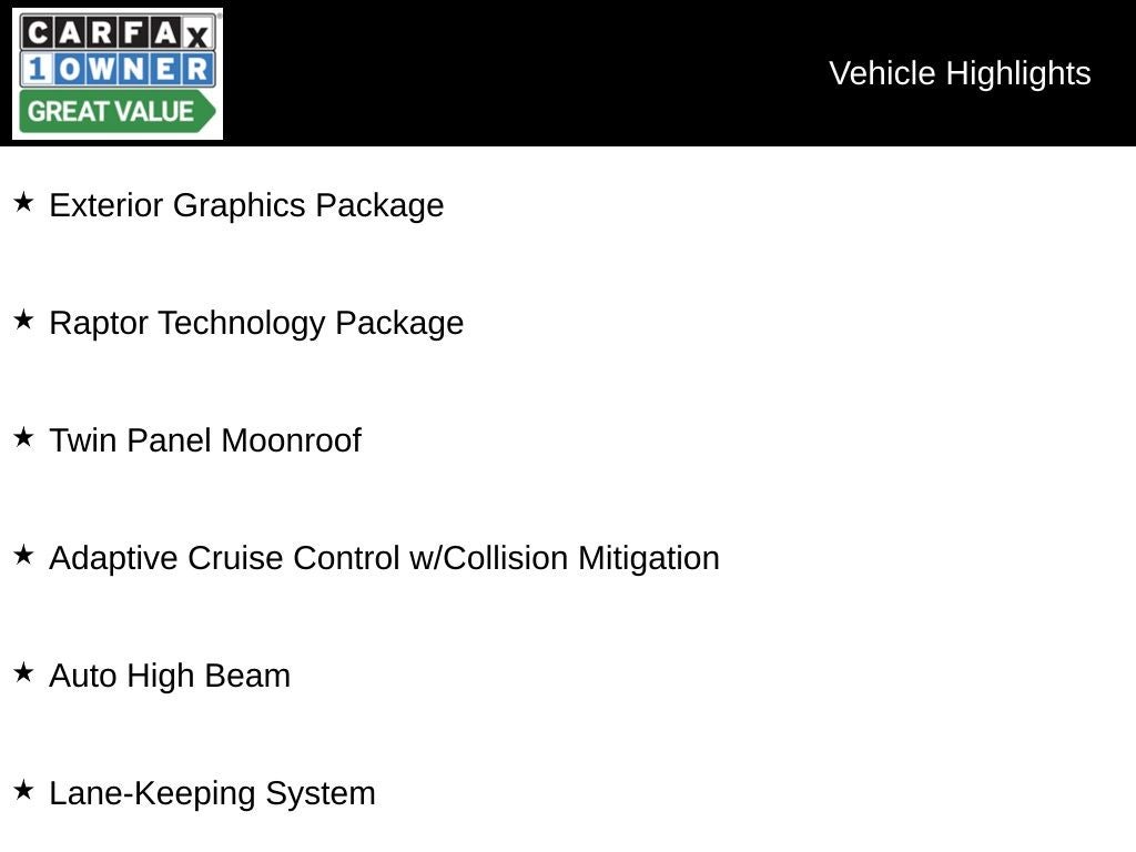 2017 Ford F-150 Raptor 802a Luxury Package