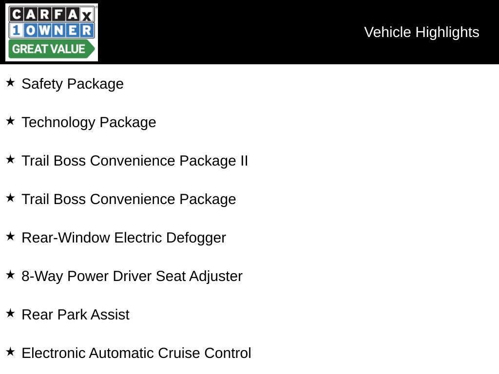 2024 Chevrolet Colorado Trail Boss Technology/Safety/Convenience Packages