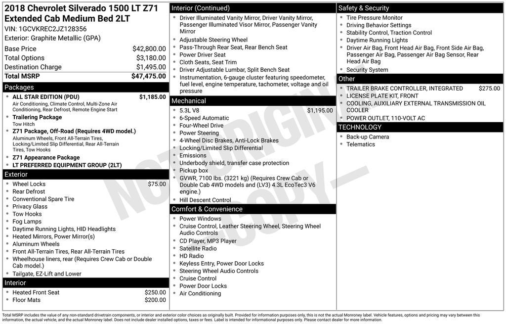 2018 Chevrolet Silverado 1500 LT LT2