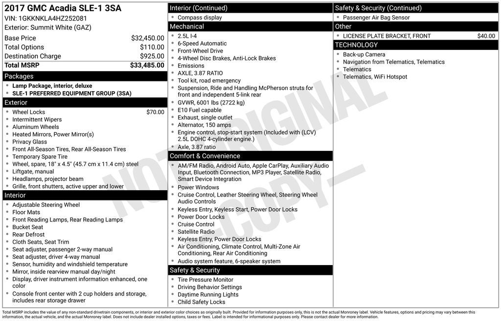 2017 GMC Acadia SLE-1