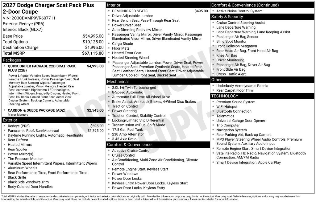 2027 Dodge Charger Scat Pack Plus