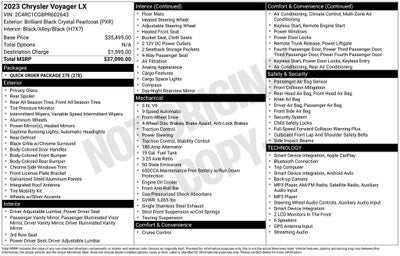 2023 Chrysler Voyager LX Certified