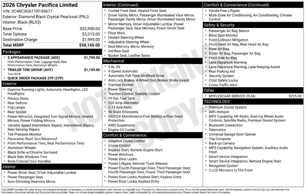 2026 Chrysler Pacifica Limited