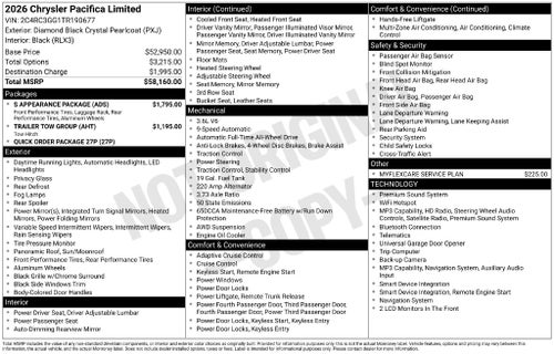 2026 Chrysler Pacifica Limited