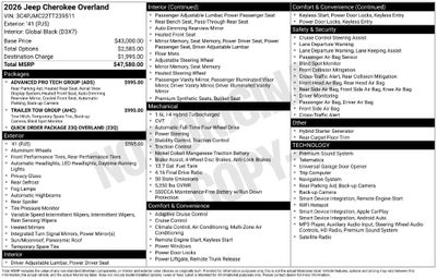 2026 Jeep Cherokee Overland